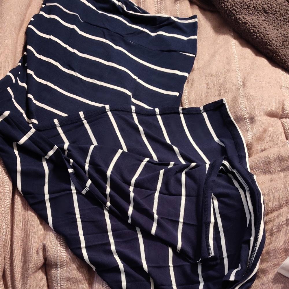 Navy and White Striped Dress